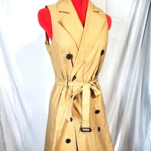 Tan trench style wrap dress